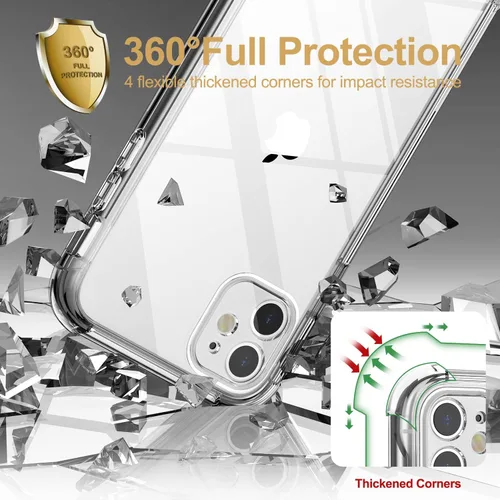 Vista 7 de SURITCH Funda transparente para iPhone 11 (solamente) de 6.1 pulgadas, [protector de pantalla integrado] cubierta protectora de cuerpo completo a