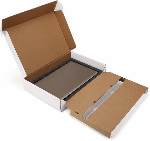 Vista 2 de CRUGLA 1 caja de envío para laptop con espuma acolchada, se adapta a la Blanco