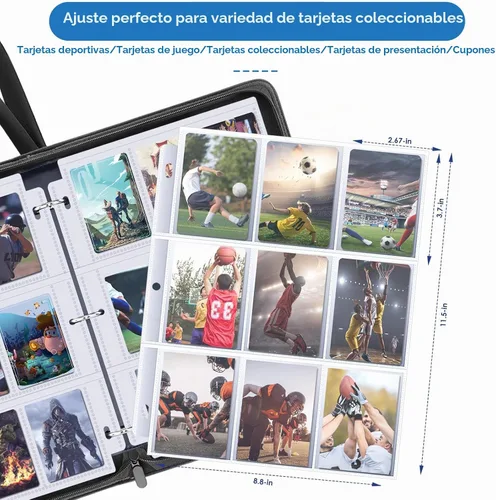 Vista 5 de Carpeta de tarjetas de béisbol de 900 bolsillos, álbum de tarjetas Negro