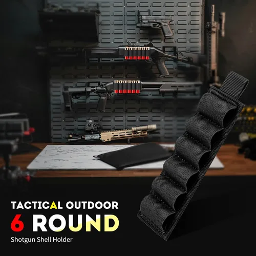 Vista 2 de 4 Pack Tactical Outdoor 6 Round Shotgun Shell Holder Ammunition Pistol Bullet Reload Holder with Adhesive Backing Sticker