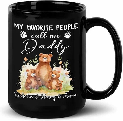 Vista 17 de Baby Coming Soon - Taza de café negra de 11 onzas y 15 onzas, taza de café personalizada para papá con nombre, taza de café de cerámica con anuncio