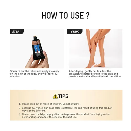 Vista 9 de Maquillaje de piernas impermeable sin transferencia, corrector corporal de cobertura completa para piernas, crema para cubrir venas, tono de piel