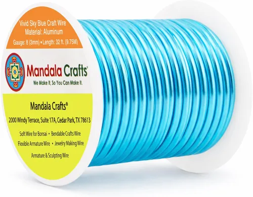 Vista 149 de Mandala Crafts - Alambre de aluminio anodizado de calibre 22 para hacer joyas - 137.2 m de alambre flexible surtido y coloreado - Doble para bonsái