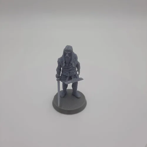 Vista 9 de Guerrero vikingo - RPG - Calabozos y Dragones - DND - Pathfinder - Destino de las norias - Figurita en miniatura (gris/sin pintar) (Bjorn)