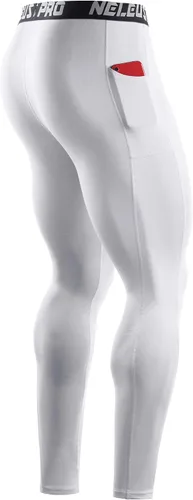 Vista 5 de NELEUS Pantalones de compresión Dry Fit para hombre con bolsillo para teléfono