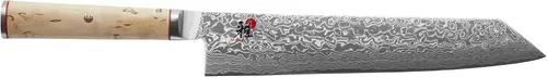 Vista 9 de Cuchillo de preparación Miyabi Birchwood SG2 japonés, de 5.5 pulgadas, cuchillo de cocina de precisión, mango de abedul kárelio, patrón de Damasco