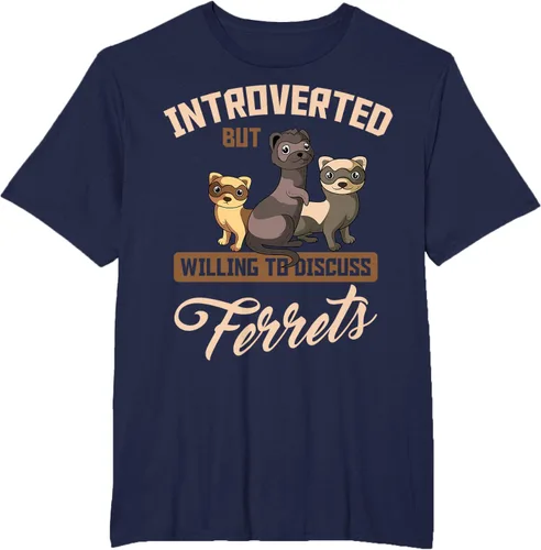 Vista 45 de Camiseta para amantes de los animales de los hurones, Negro, S