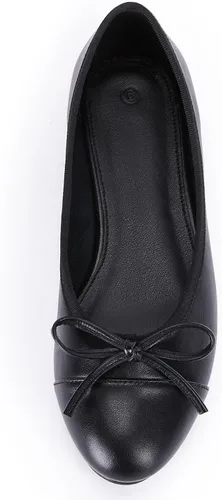 Vista 5 de Coutgo Zapatos planos de ballet con punta de casquillo para mujer, con lazo, puntera puntiaguda, para oficina, trabajo, cómodo, para fiesta, zapatos