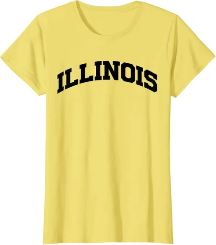 Vista 43 de Illinois Gift - Camiseta de diseño deportivo con texto universitario, gris, S