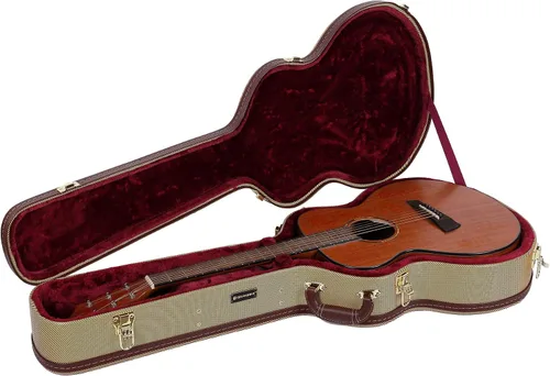 Vista 22 de Crossrock Estuche de madera para guitarra clásica de tamaño completo 4/4, diseño superior arqueado, interior de felpa, pestillos de metal Negro
