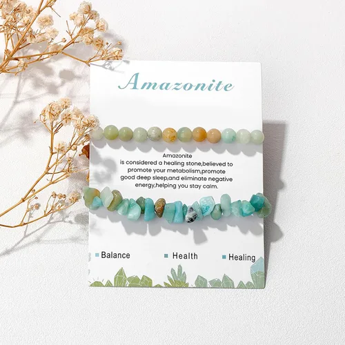 Vista 18 de Pulseras de cristal curativo para mujer, 2 pulseras de piedra natural de 0.236 pulgadas, pulseras elásticas de cuentas de cristal hechas a mano