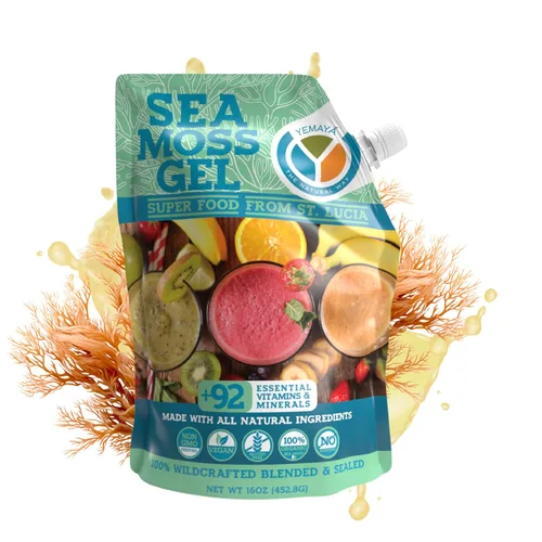 Vista 10 de Yemayá - Gel orgánico de musgo marino con mango Gel de masa marina silvestre mejorado con fruta real, energía, digestión, cabello, piel y uñas