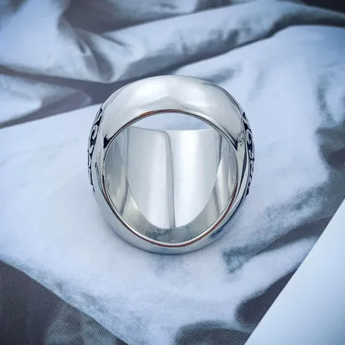 Vista 3 de EZUY GNAY Anillo de lobo para hombre, joyería de acero inoxidable, anillo vikingo, anillo de moda, cazador, cabeza de lobo, regalo para hombres