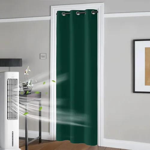Vista 99 de RYB HOME Cortinas portátiles para puerta con privacidad, cortinas opacas y aislantes térmicas para dormitorio, armario, sala de estar, comedor, Beige
