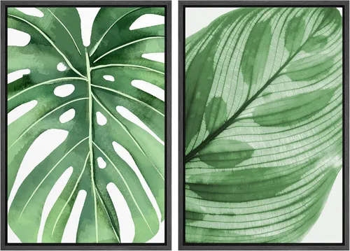 Vista 123 de SIGNWIN Lienzo enmarcado para pared, juego de arte con anillos de árbol de bosque grunge en blanco y negro, ilustraciones de naturaleza silvestre