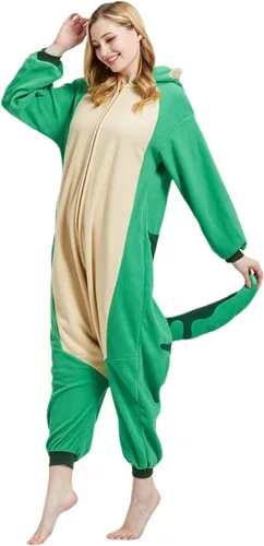 Vista 3 de SimZoo Pijama de animal para adultos, disfraz de cosplay de animales para hombres y mujeres, ropa de dormir unisex de una sola pieza