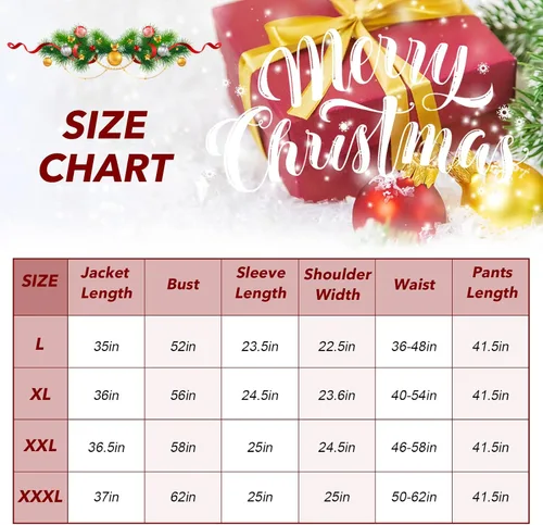 Vista 6 de XinChangShangMao Disfraz de Papá Noel para hombres, traje de Papá Noel para adultos, disfraz profesional de Papá Noel de Navidad
