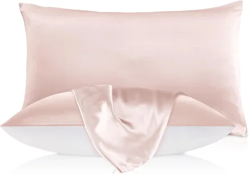 Vista 17 de LILYSILK Funda de almohada de seda natural para cabello y piel con parte inferior de algodón, 1 unidad estándar de 20 x 26 pulgadas, color verde