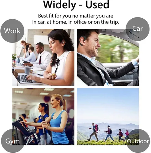 Vista 6 de Auriculares Bluetooth V5.0 con micrófono, sin dolor, auriculares inalámbricos de una sola oreja 5 horas de reproducción para teléfonos