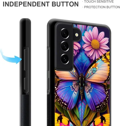 Vista 4 de Funda compatible con Samsung Galaxy S23 Plus, hermosa funda de mariposa Galaxy S23 Plus, delgada, suave, a prueba de golpes, de poliuretano