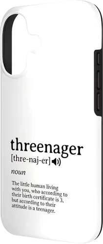 Vista 2 de Threenager Noun Parenting 3 Year Old Kid Case for iPhone 17