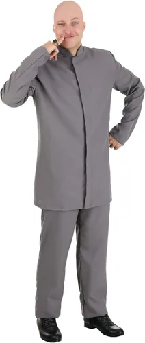Vista 5 de Disfraz de traje gris de lujo para adultos, traje de hombre malvado, Gris