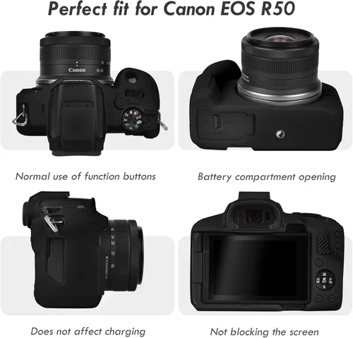 Vista 3 de Rieibi EOSR50 EOS R50 Estuche, Estuche Protector de Silicona Suave para Cámara Vlogging Canon EOS R50 EOSR50, Estuche de Cámara Ligero EOS R50