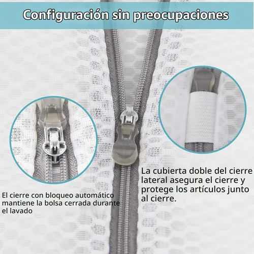 Vista 2 de GOGOODA Bolsa de malla para ropa delicada, juego de 2 bolsas de lencería para lavadora, ideal para lavandería, medias, blusas, ropa