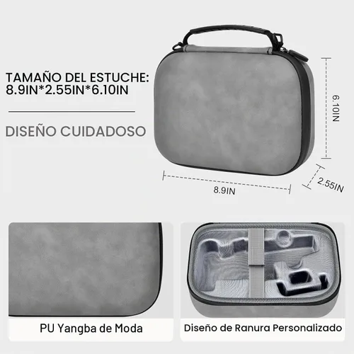Vista 14 de ANKHOH Funda de cardán para DJI Osmo Mobile 8/7P/7, bolso de hombro de Gris