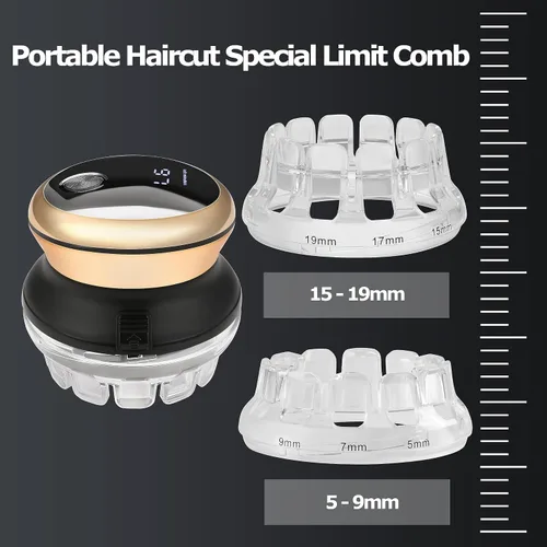 Vista 4 de KEMEI Cortadora de pelo para hombre, kit de corte automático de pelo Dorado