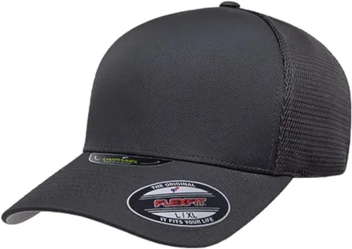 Vista 9 de Flexfit Melange Unipanel Trucker Cap Negro