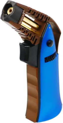 Vista 16 de Antorcha Scorch Torch de 6.75" de aluminio, ajustable, recargable con butano, fabricada con CNC, portátil, en caja de regalo (Rojo #1)