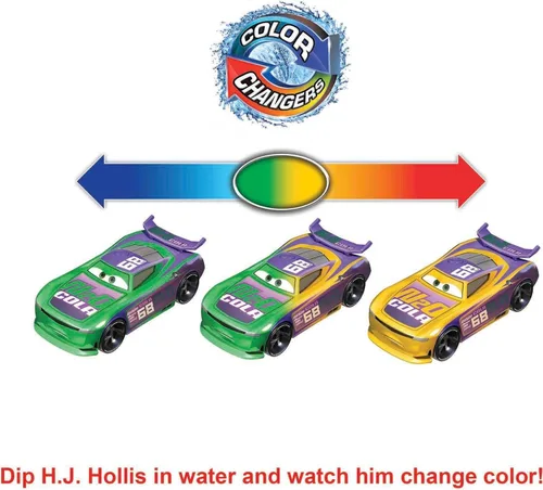 Vista 2 de Disney Mattel y Pixar Cars - Colección de cambiadores de color, los autos de juguete cambian de color con el agua