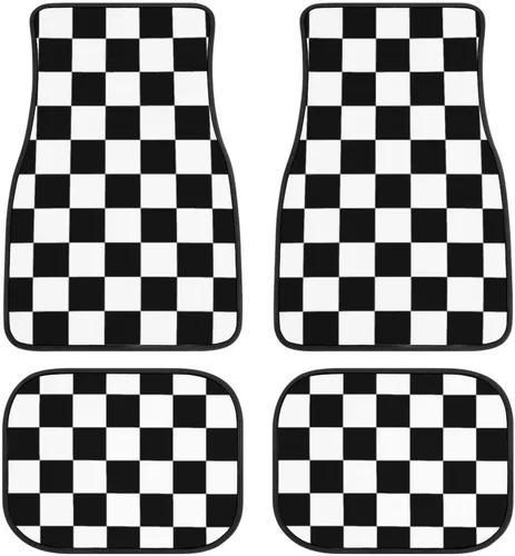 Vista 5 de Juego de 4 alfombrillas decorativas para automóvil, diseño floral de rosas rojas, diseño de flores y diseño de flores, alfombras decorativas