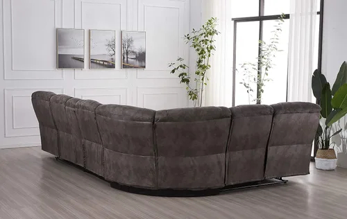 Vista 4 de Betsy Furniture Sofá seccional reclinable de microfibra grande para sala de estar en gris 8019 [izquierda o derecha]