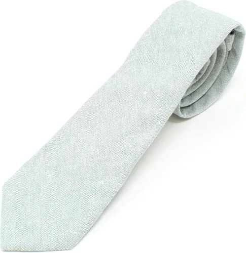 Vista 39 de Corbata delgada de algodón cambray para hombre, estilo desgastado texturizado - 2 1/2 pulgadas de ancho