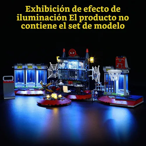 Vista 4 de GEAMENT Kit de luces LED compatible con LEGO Attack on The Spider Lair, juego de iluminación para modelo de construcción Spider-Man 76175