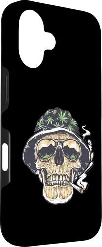 Vista 3 de Funda para iPhone 16 Marihuana Smoking Skull Camo Island Chilling Weed Stoner 420