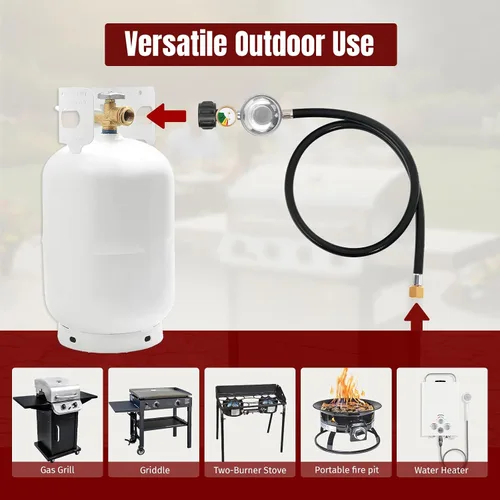 Vista 5 de SHINESTAR Regulador y Manguera Universal para Parrilla de Gas de 3.5 Pies con Manómetro, Repuesto para Calentador de Patio, Weber, Charbroil