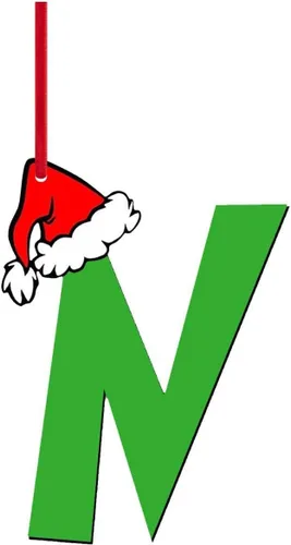 Vista 28 de Decoraciones de Navidad - Letras de adorno de la A a la Z para el árbol, adornos colgantes del alfabeto de Navidad de bricolaje (A)