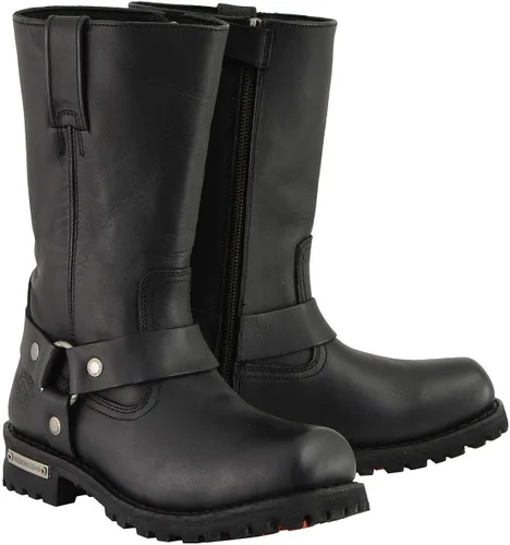 Vista 3 de Milwaukee Leather MBM131 - Botas de arnés clásicas de punta cuadrada para hombre de 11 pulgadas
