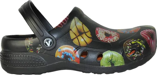 Vista 5 de VANGELO Zuecos profesionales antideslizantes para hombre, zapatos de trabajo para enfermera, zapatos de chef, zapatos de chef, color negro, blanco