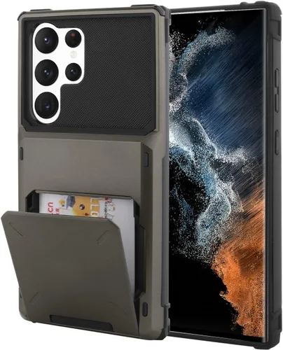 Vista 35 de Funda tipo cartera para Samsung Galaxy S22 con ranura para 2 tarjetas de crédito Funda a prueba de golpes Hybrid Heavy Duty Protection Armor Funda