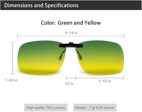 Vista 4 de UpaClaire Gafas de conducción nocturnas Clip-On, Reducción de reflejos polarizados, Visión de alta definición