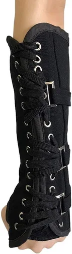 Vista 3 de MJ Michael - Guante sin dedos clásico BAD Jam Punk Armbrace de algodón, vendajes con hebillas, guante negro, Negro