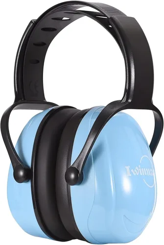 Vista 2 de Auriculares con cancelación de ruido para niños con autismo y necesidades sensoriales, orejeras ajustables para bebés, niños pequeños y niños, Azul