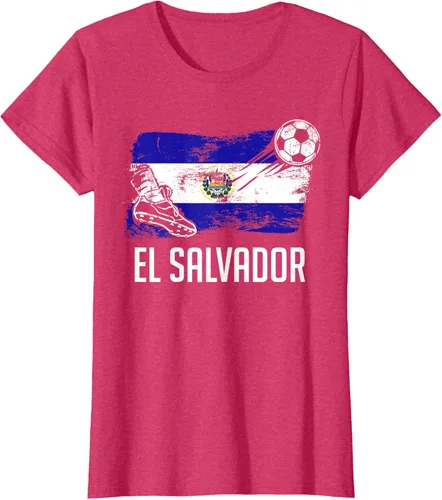 Vista 6 de Camiseta salvadoreña con bandera de fútbol salvadoreño