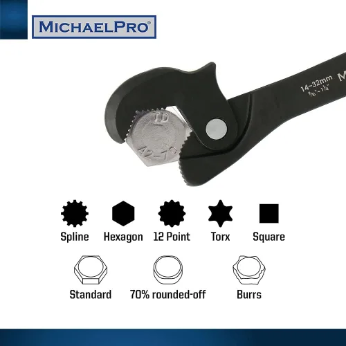 Vista 2 de MichaelPro - Llave de ajuste automático de doble acción, llave rápida autoajustable, llave de resorte de varios tamaños, llave rápida automática