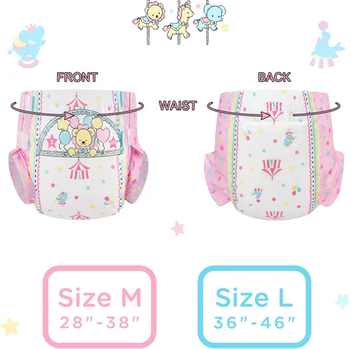 Vista 2 de Littleforbig Little Circus - Ropa interior estampada para incontinencia, 10 piezas (M, 28-38 pulgadas)