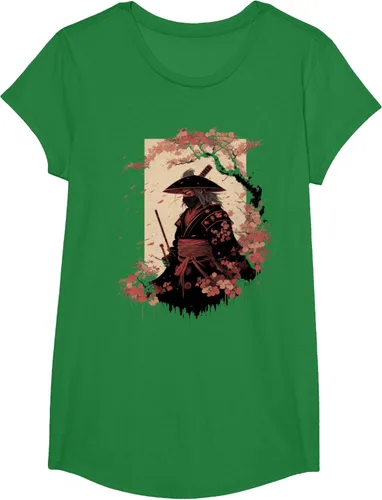 Vista 79 de Camiseta estética vintage samurái de arte japonés samurái retro cereza, Negro